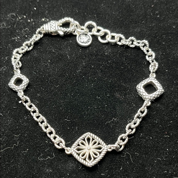 1615 * Andrea Candela Sterling Silver Bracelet Lazo De Colores Collection - Picture 2 of 7